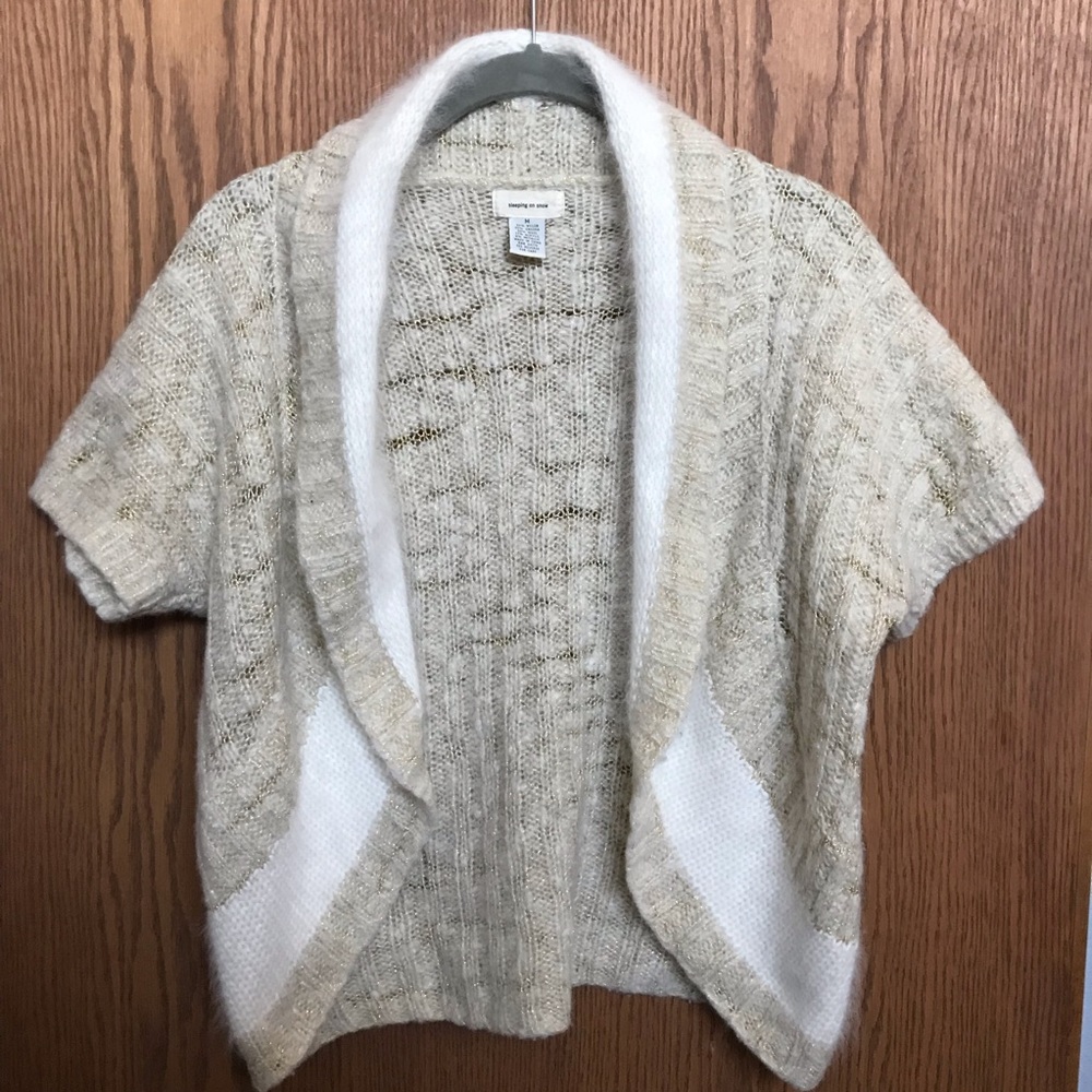 Anthropologie Sleeping on Snow Wool Shrug